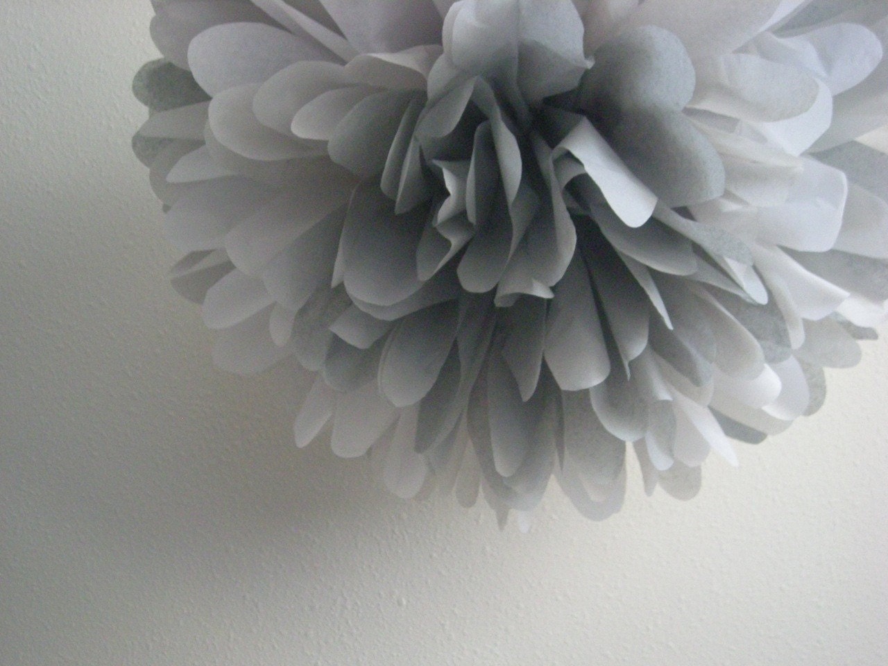 Gray Area ... 1 tissue paper pom // diy weddings // silver anniversary // graduation // nursery // party decorations