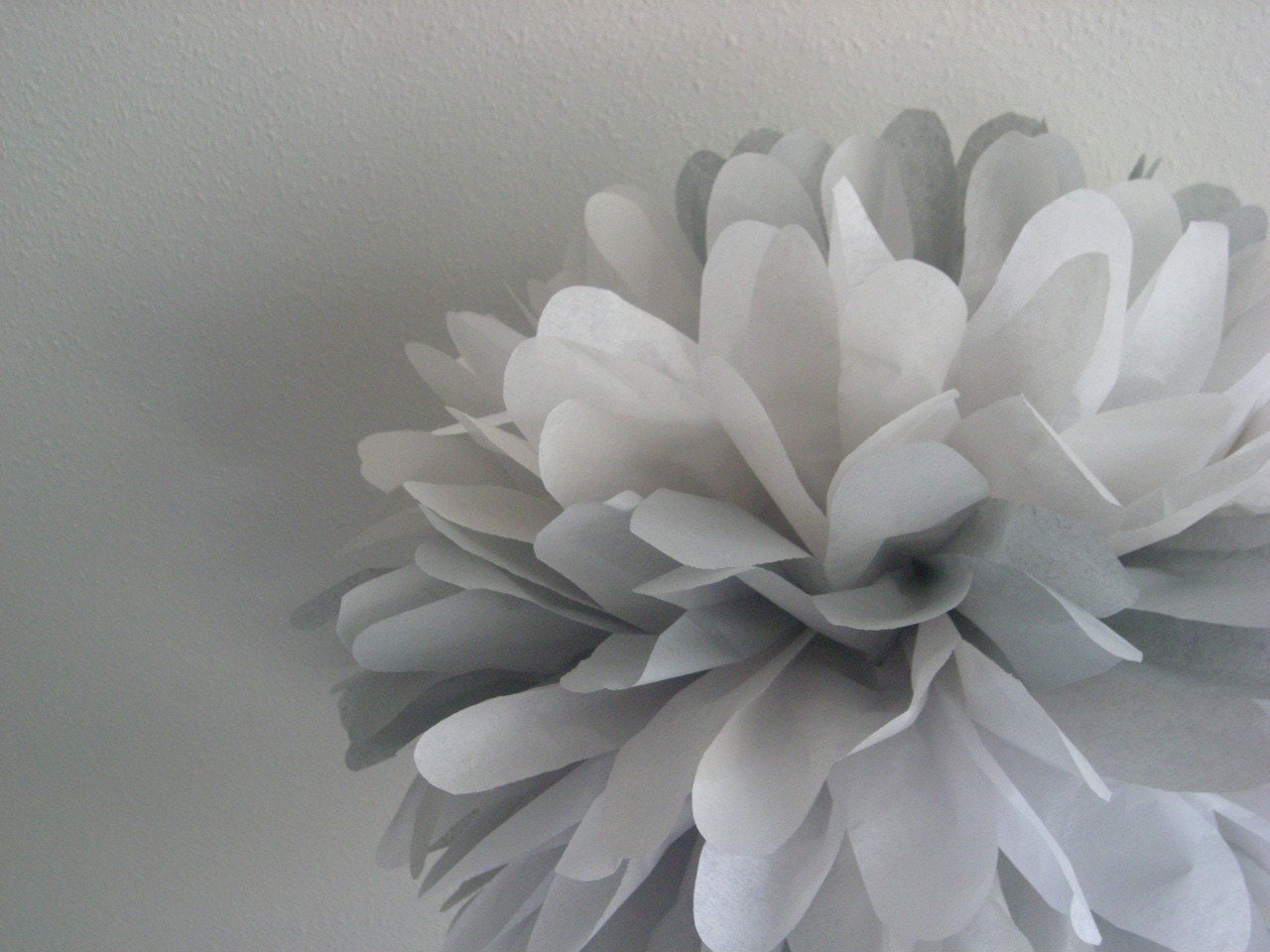 Gray Area ... 1 tissue paper pom // diy weddings // silver anniversary // graduation // nursery // party decorations
