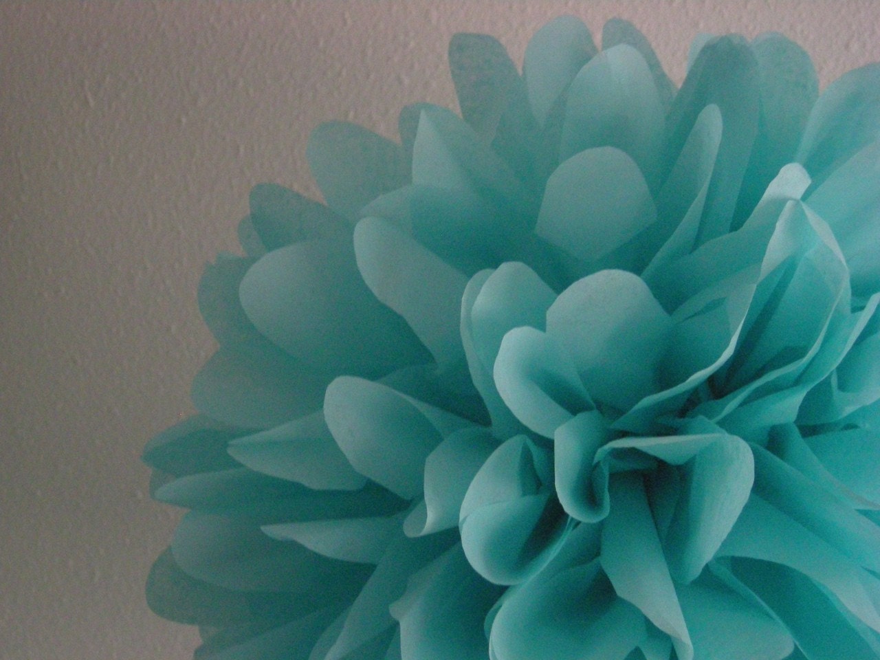Aqua ... 1 tissue paper pom // wedding decorations // diy // eco friendly // birthday // holiday // party decorations Il_570xn