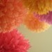 Punch Drunk Love ... 5 tissue paper poms // wedding decorations // birthday // nursery // diy  // party decorations