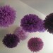Mixed Up Purples ... 10 tissue paper poms // wedding reception // anniversary // graduation // bat mitzvah // party decorations