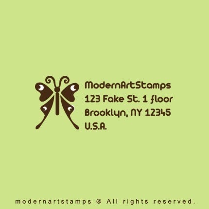 Custom Rubber Stamp - Personalized Stamp - Custom Stamp - Return Address Stamp - Butterfly - C52
