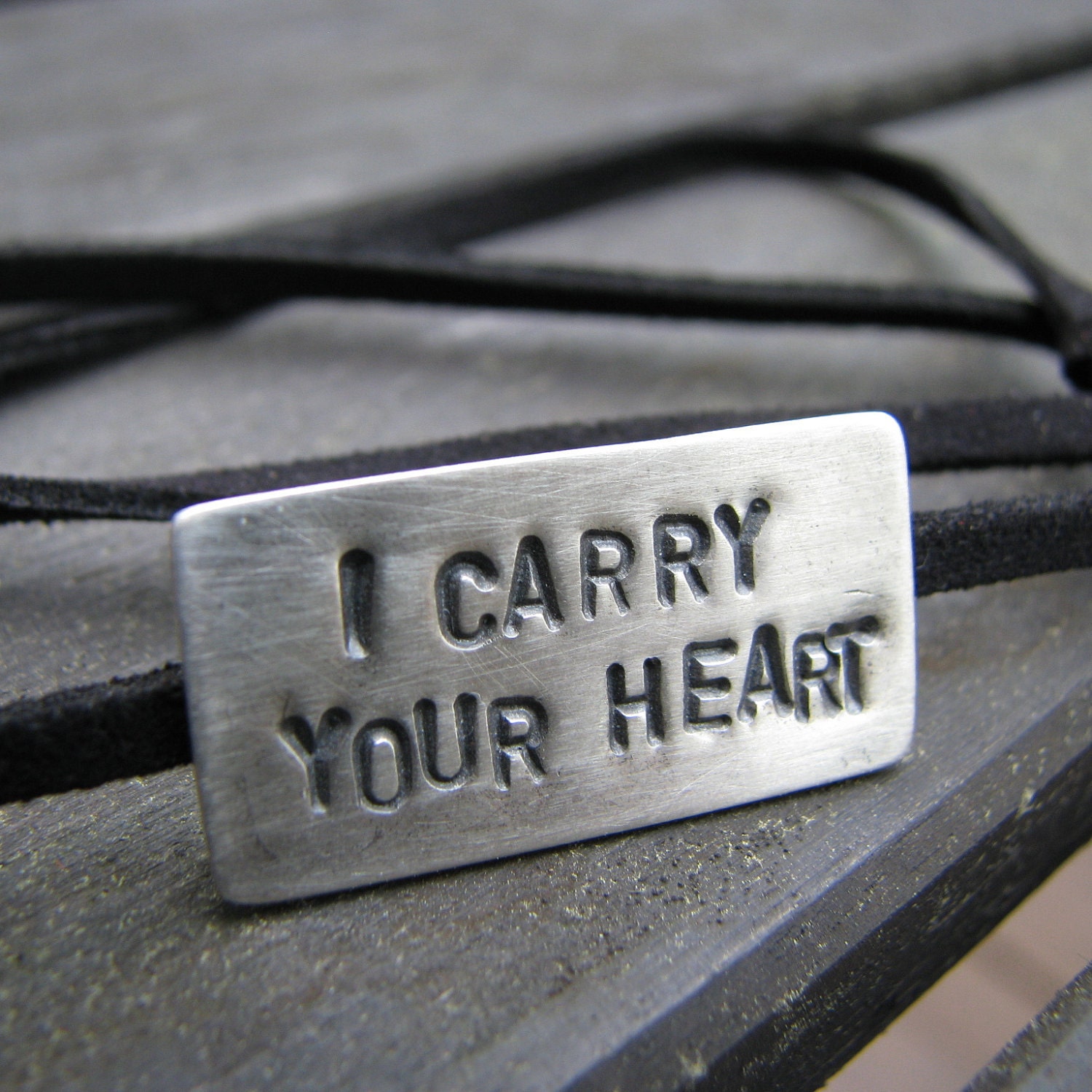 I Carry Your Heart E.E. Cummings Suede & Silver Wrap Bracelet