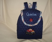 Boy's Backpack in New Navy Monster Truck
