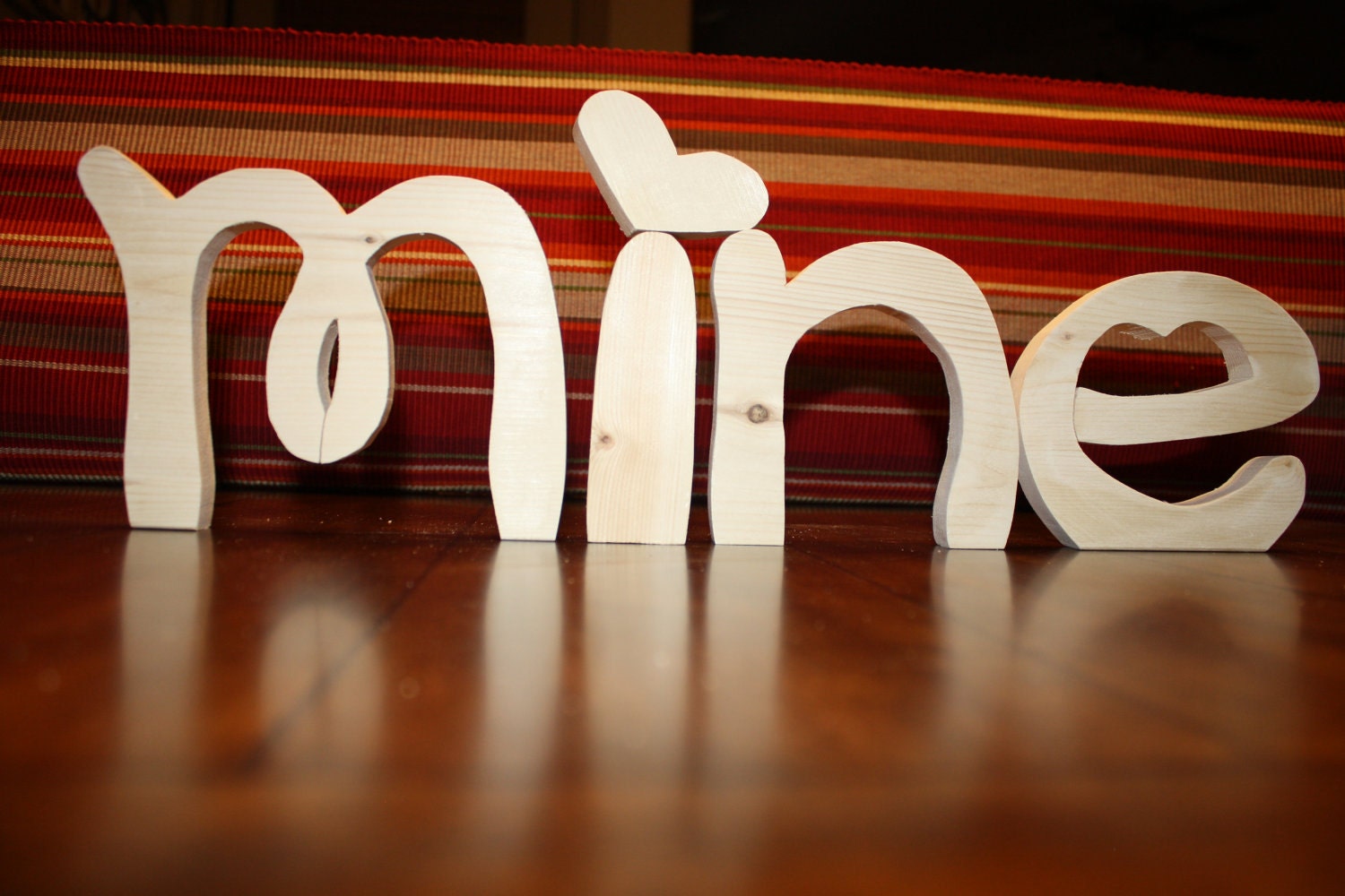 UNFINISHED  BE MINE wood letters for Valentine's Day