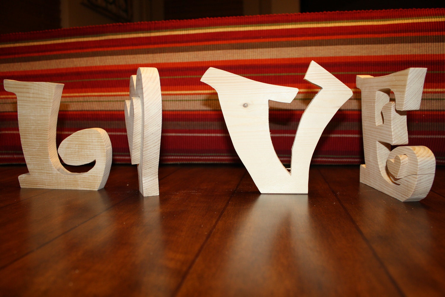 UNFINISHED  LOVE wood letters for Valentine's Day
