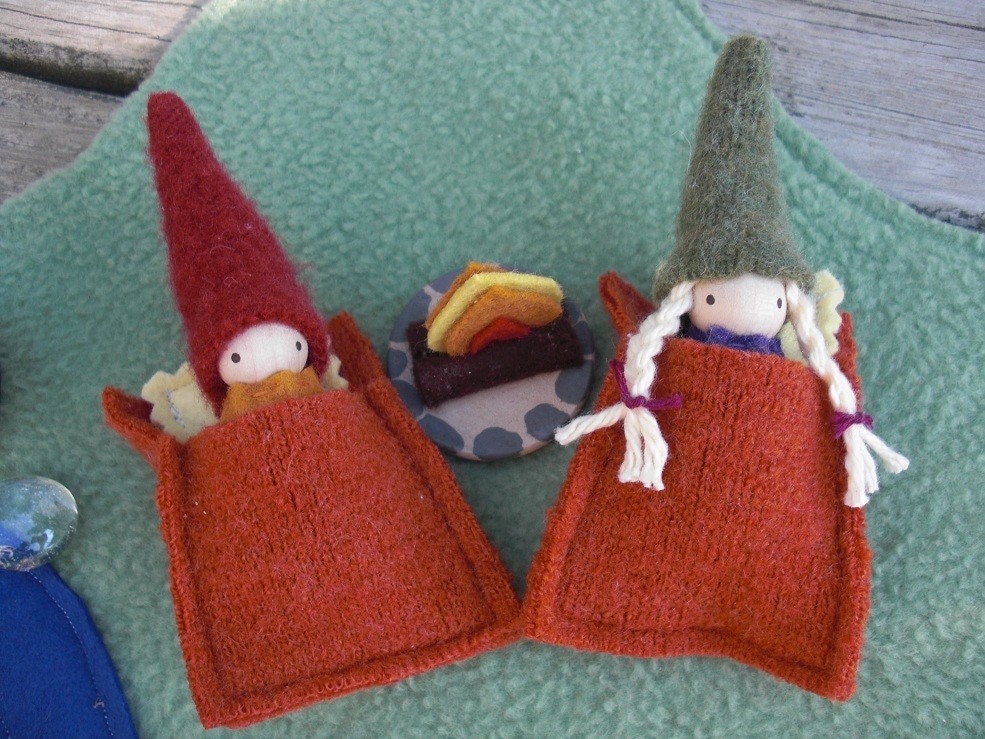 Camping Set with Waldorf Gnomes tent and sleeping bags