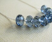 Carrie Necklace Floating Sterling Silver and Teal Blue Swarovski Crystal
