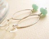 Light Aqua Blue Swarovski Crystal and Sterling Silver Drop Earrings