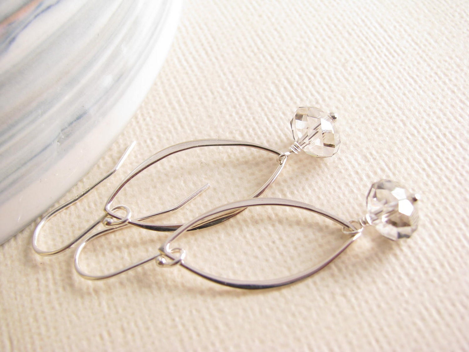 Shaded Swarovski Crystal and Sterling Silver Drop Earrings