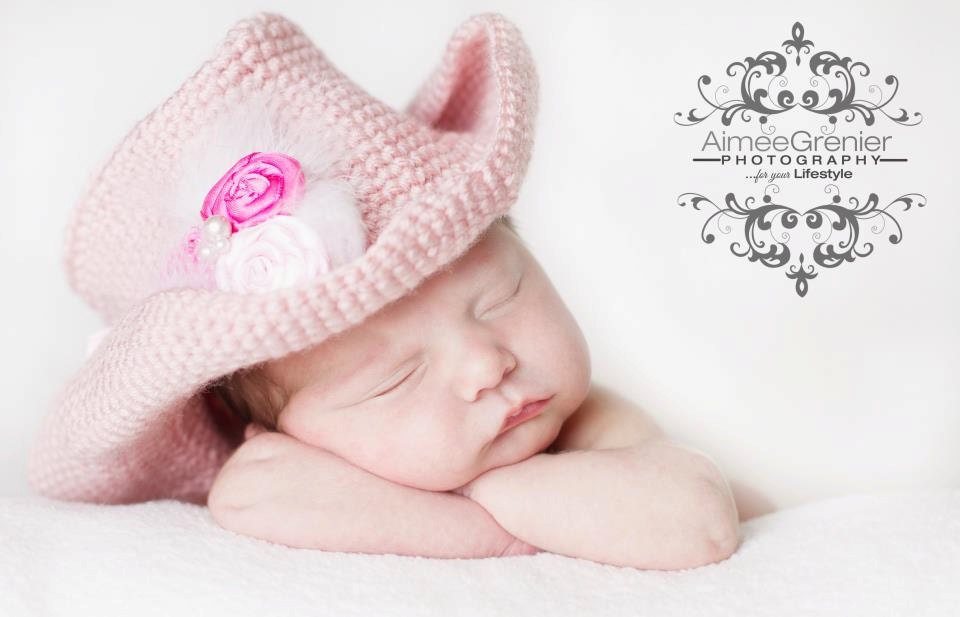 CROCHET PATTERN  - Digital Download Cowboy or Cowgirl Hat Crochet  0-6 month PATTERN  001 -  Great Photography Prop pattern