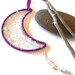 Moon dream catcher in silver and purple