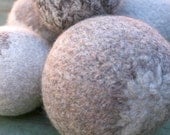 Hand Knit and Felted Wool Spheres in Shades of Winter White