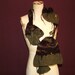 Shibori style scarf -moss green and aubergine