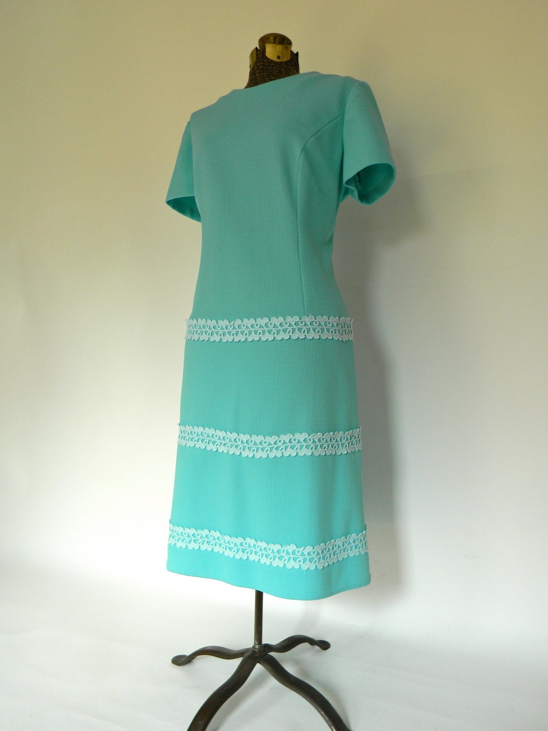 Teal In Delight 60s Mod Sheath Dress