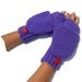 Convertible Crocheted Mittens Purple Wool