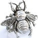 Silver Bee Ring - Adjustable Size Band - Incredible Detailed Victorian Design