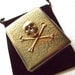 Big Skull Cigarette Case Skull & Crossbones Vintage Inspired Antiqued Rustic Brass Gothic Victorian Steampunk Style Skull Case