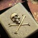 Big Skull Cigarette Case Skull & Crossbones Vintage Inspired Antiqued Rustic Brass Gothic Victorian Steampunk Style Skull Case