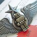Steampunk Pin Robot Pin Flight Wings Flying Star Badge Mixed Metals Brass & Pewter