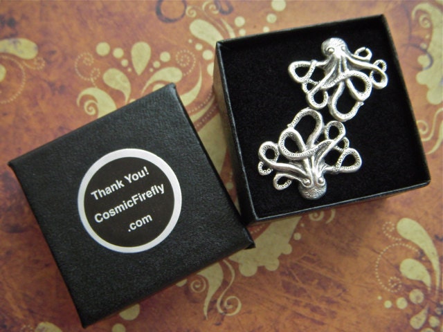 Men's Cufflinks Silver Octopus Cufflinks Silver Cufflinks By Cosmic Firefly Popular Men's Gifts Men's Accessories