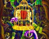 Caged Heart blank greeting card