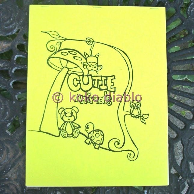 CUTIE ANIMALS coloring book featuring pictures hand drawn by me