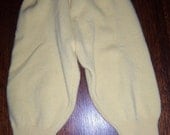 Diaper Cover Wool Longies - Stretchy Light Yellow Recycled Wool and Cream Interlock Wool Longies