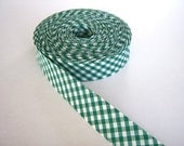 BIAS BINDING - Checked dark green