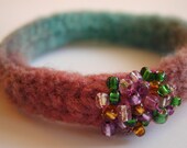 Beaded Felted Bangle with Seed Beads