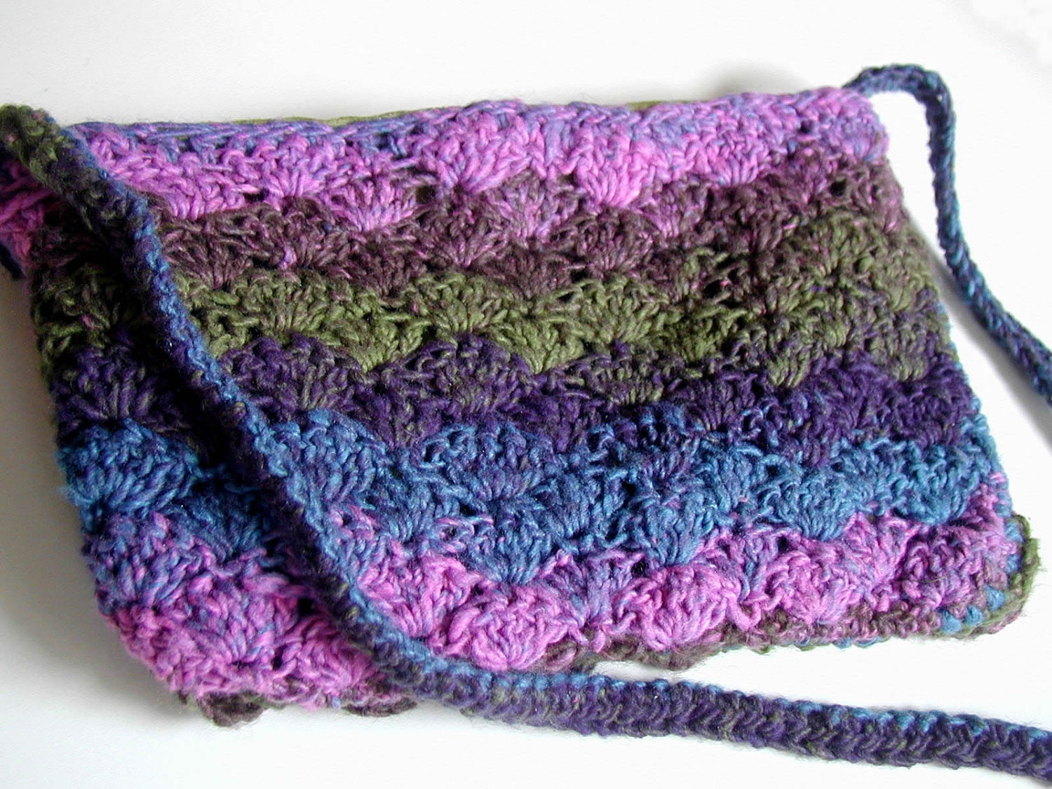 Multicolor Woodland Crocodile Stitch Handbag