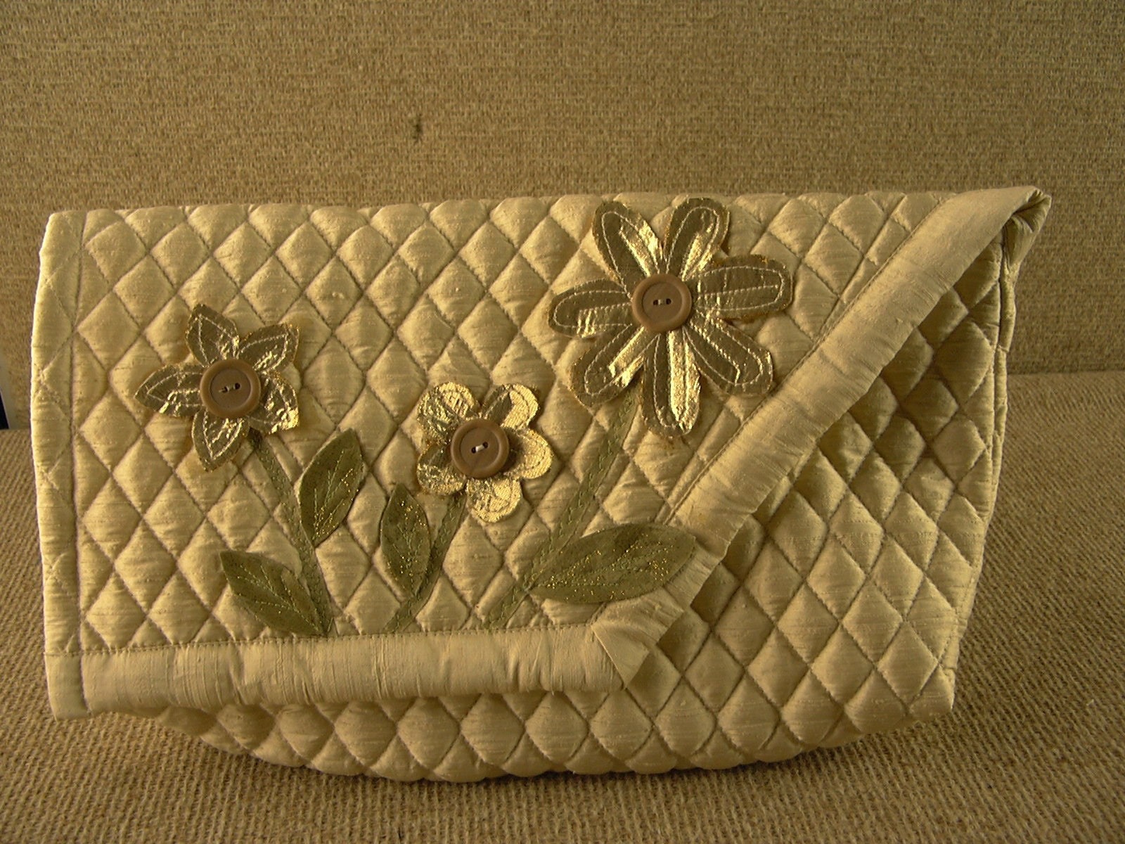 Golden Spring Flower Clutch