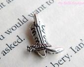 ADD CHARM -- Add a Silver Cowboy Boot Charm to Your Necklace, Bracelet or Keychain