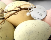 Personalized Hand Stamped Necklace with Whimsical Dandelion Stamps