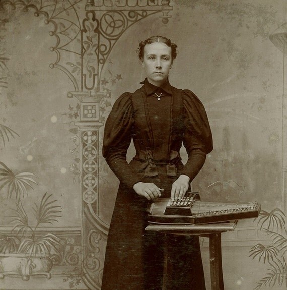 Zither Player Musician Cabinet Card