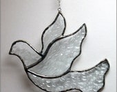 FREE POSTAGE - Stained glass Dove christmas ornament - choose one of five colors
