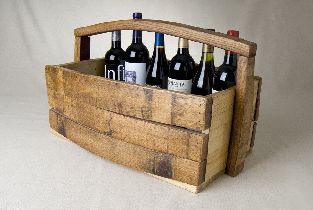 Napa Barrel Stave Magazine/Wine Basket