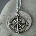 Trust in the Lord with All Your Heart Proverbs 3 5 with Silver Compass Handstamped Necklace