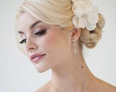 Bridal Flower Hair clips, Wedding Hair Accessory, Fascinator, Ivory Bridal Head Piece