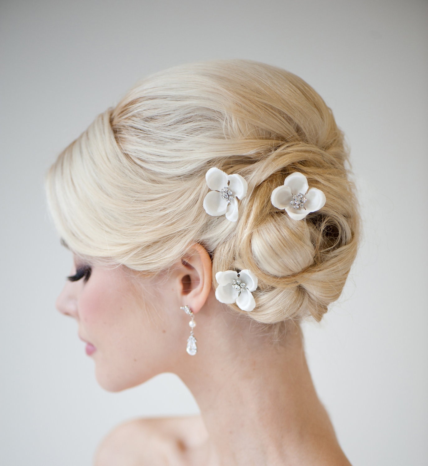 Silk Flower Hairpins, Bridal Hairpins, Weddiing Hairpins, Bridal Flower Hair Accessories - ALAIS