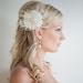 Wedding Hair Accessory, Feather Hair Clip, Fascinator, Bridal Head Piece, Ivory and Light Gold - SIMONE