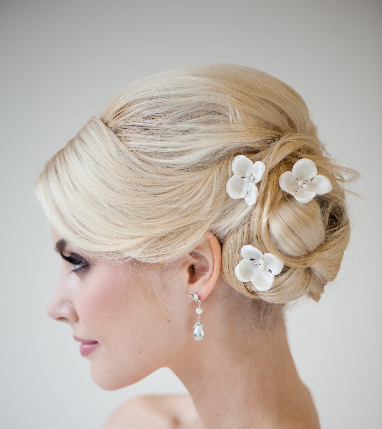 Silk Flower Hairpins, Bridal Hairpins, Wedding Hairpins, Bridal Flower Hair Accessories, Wedding Hair Accessory - Adele