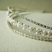 Bridal Headband, Tiara, Freshwater Pearl Headband, Wedding Hair Accessory, Triple band Headpiece - MAGGIE
