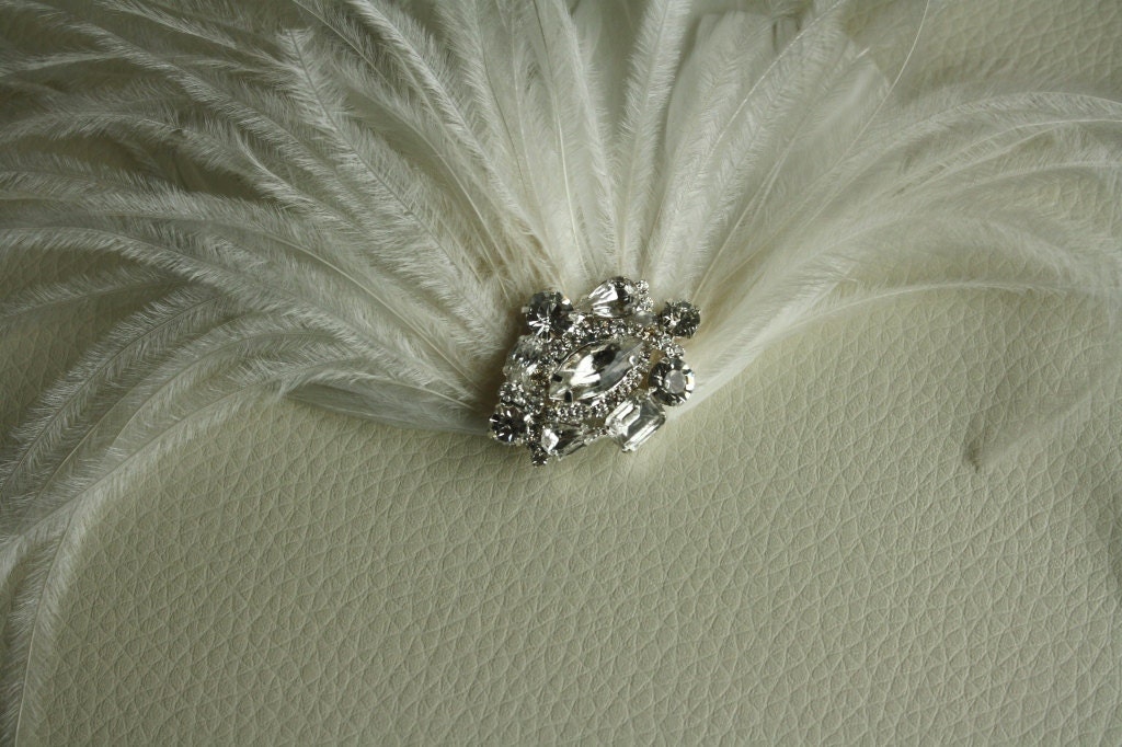 Bridal Fascinator, Feather Fascinator, Hair Clip, Head Piece - CAMILLE