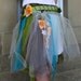 RESREVED upcycled tattered skirt . grenada fog