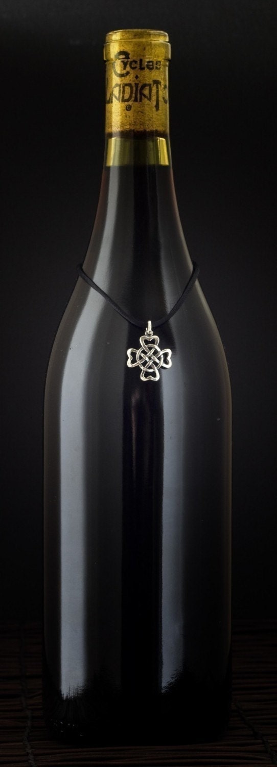 Celtic Hearts in a Shamrock - STERLING SILVER - (Just the charm, chains are sold separately.)
