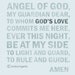 Guardian Angel Prayer Typography Print in dusty blue