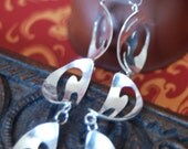3 Dancing Snakes Mini-Quarter Dome Sterling Silver Earrings