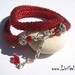Silver Red Crocheted Necklace
