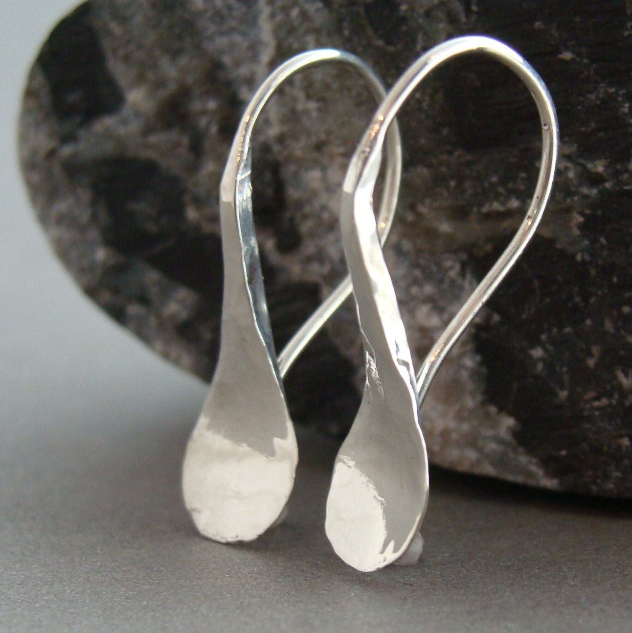 lil raindrops hammered sterling silver earrings